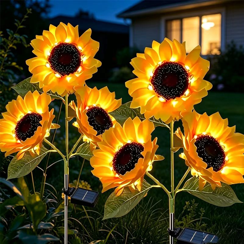 Flower Photography Led Lighting Pack - 2팩 태양광 해바라기 야외 조명, 야외용