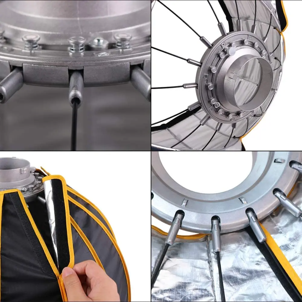 Parabolic Umbrella Deep - LED 35인치/90cm 빠른 설치 접이식 딥