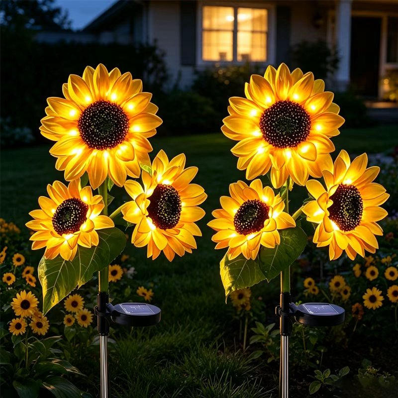 2팩 태양광 해바라기 야외 조명, 야외용 태양광 정원  - Flower Photography Led Lighting Pack 리뷰 및 가격