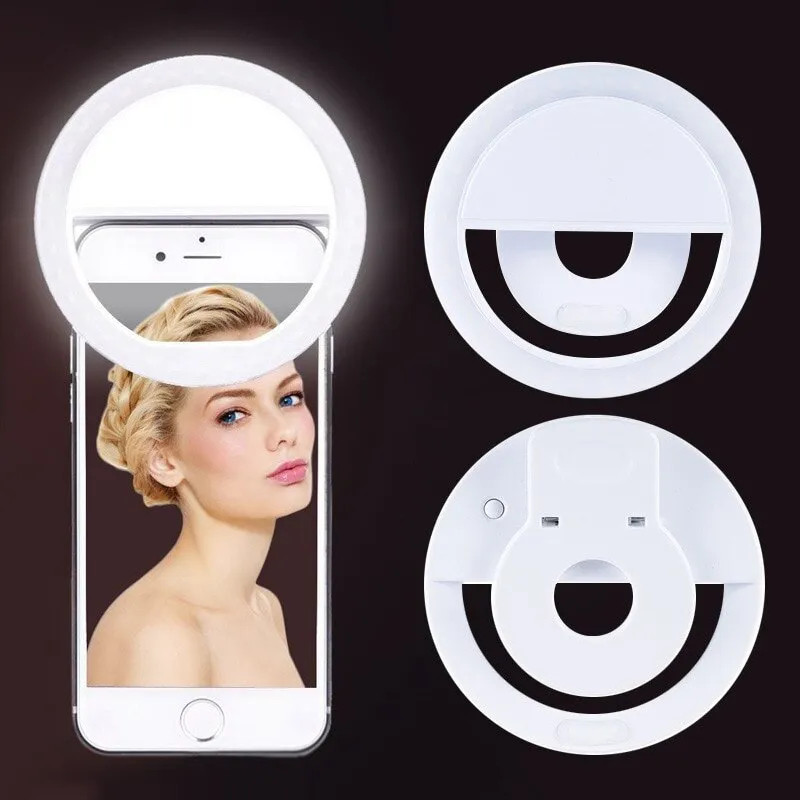 USB 충전식 LED 셀카 링 라이트, 전화 클립 사진 - Photography Lighting Equipment 리뷰 및 가격