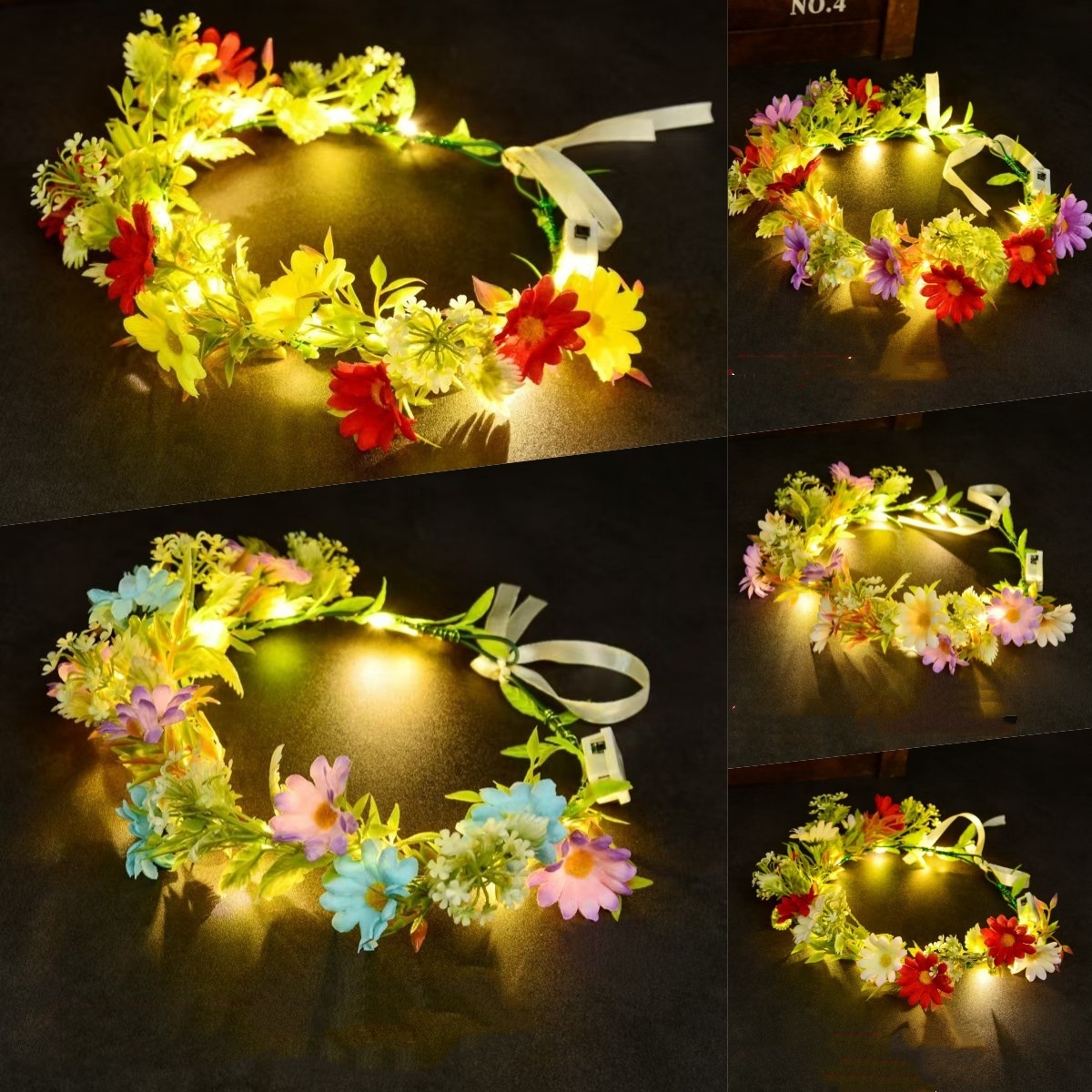 LED 조명 꽃 화관 머리띠 발광 꽃 화환 헤드피스 어 - Photography Lighting Equipment 리뷰 및 가격