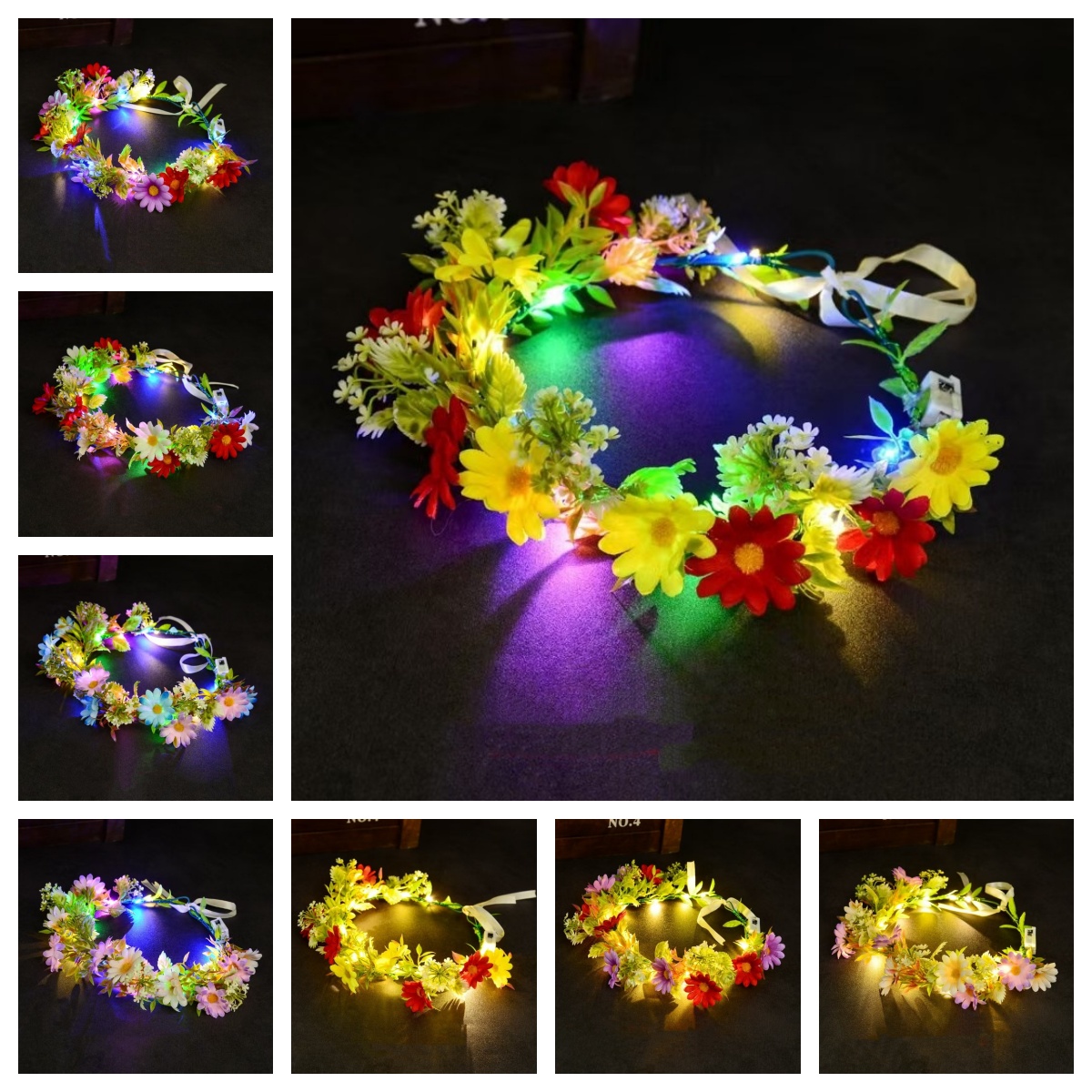 LED 조명 꽃 화관 머리띠 발광 꽃 화환 헤드피스 어 - Photography Lighting Equipment 리뷰 및 가격